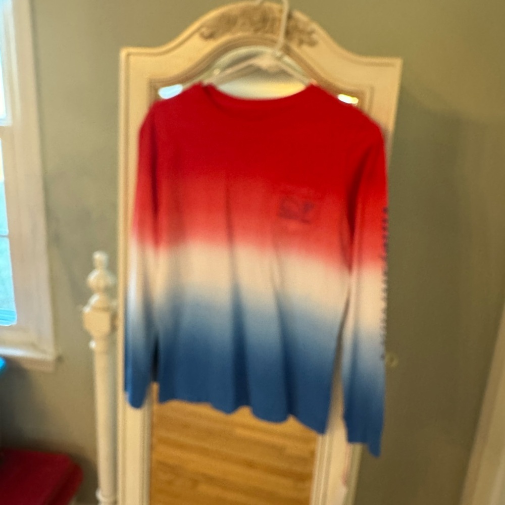 Vineyard Vines Red and Blue Whale Tee